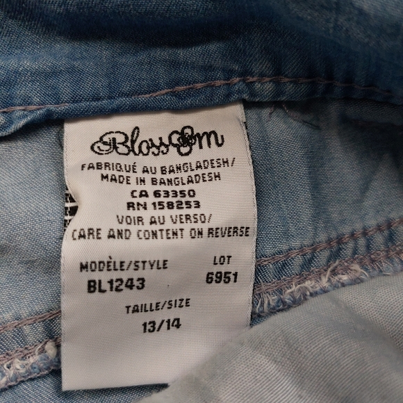 BLOSSOM 100 % tencel cropped wide leg tie waist pants. Size 13/14 - Picture 5 of 7